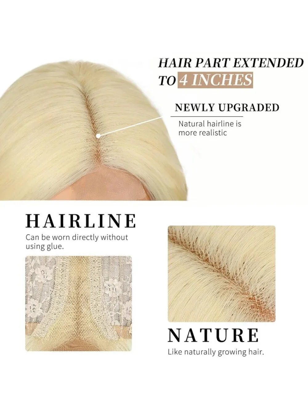 Women's Blonde Lace Hairline 26 Inch Synthetic Heat Resistant Wavy Wigs
